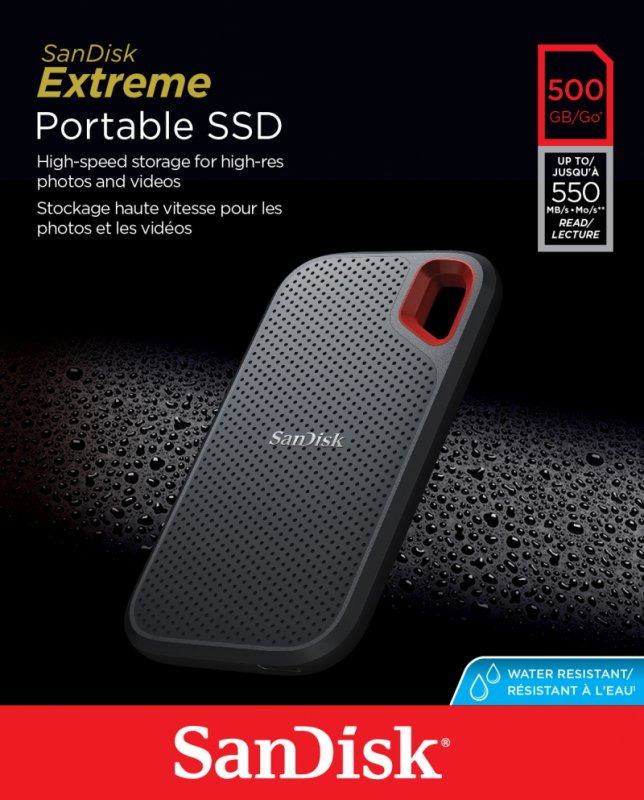 Ext. SSD SanDisk Extreme Portable SSD 500GB USB3.1 - obrázek č. 3
