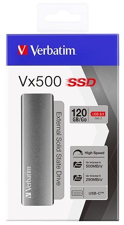 Verbatim SSD externí disk Vx500, USB 3.1 gen2, šedý, 120GB - obrázek č. 2