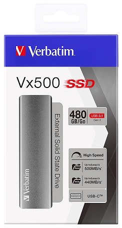 Verbatim SSD externí disk Vx500, USB 3.1 gen2, šedý, 480GB - obrázek č. 1