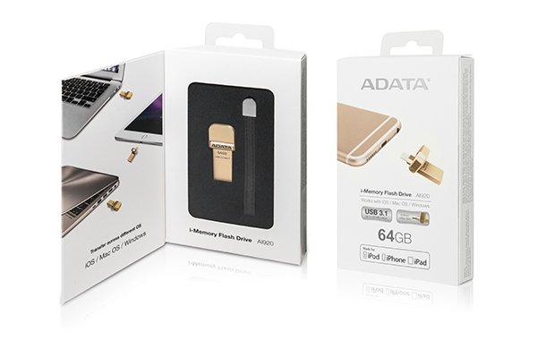 64GB ADATA lightning/ USB 3.1 i-Memory zlatá - obrázek č. 2