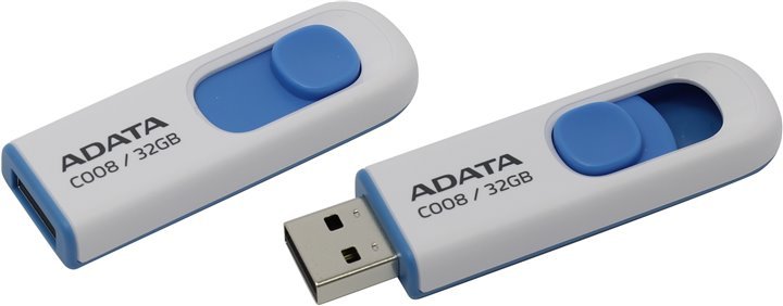 ADATA C008/ 32GB/ USB 2.0/ USB-A/ Modrá - obrázek č. 1