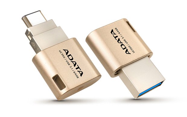 16GB ADATA UC350 USB 3.1 typ C zlatá 100/ 15MBs - obrázek produktu