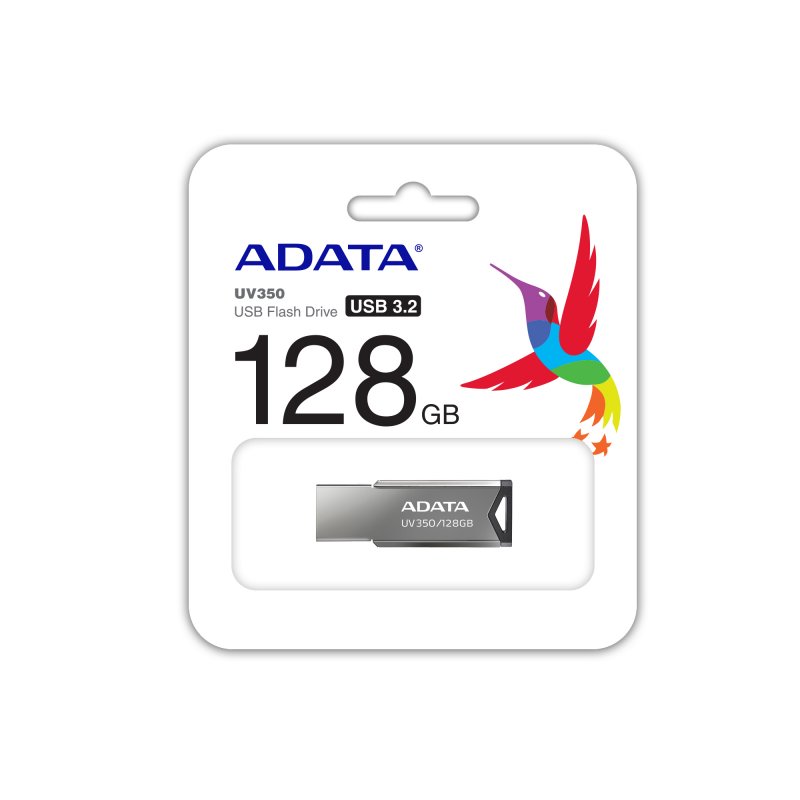 ADATA UV350/ 128GB/ USB 3.2/ USB-A/ Stříbrná - obrázek č. 2