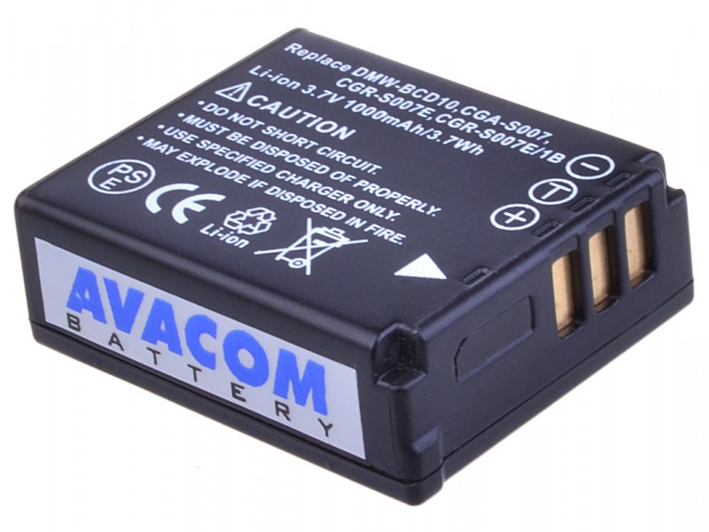 Baterie AVACOM Panasonic CGA-S007 Li-ion 3.7V 1000 - obrázek č. 1