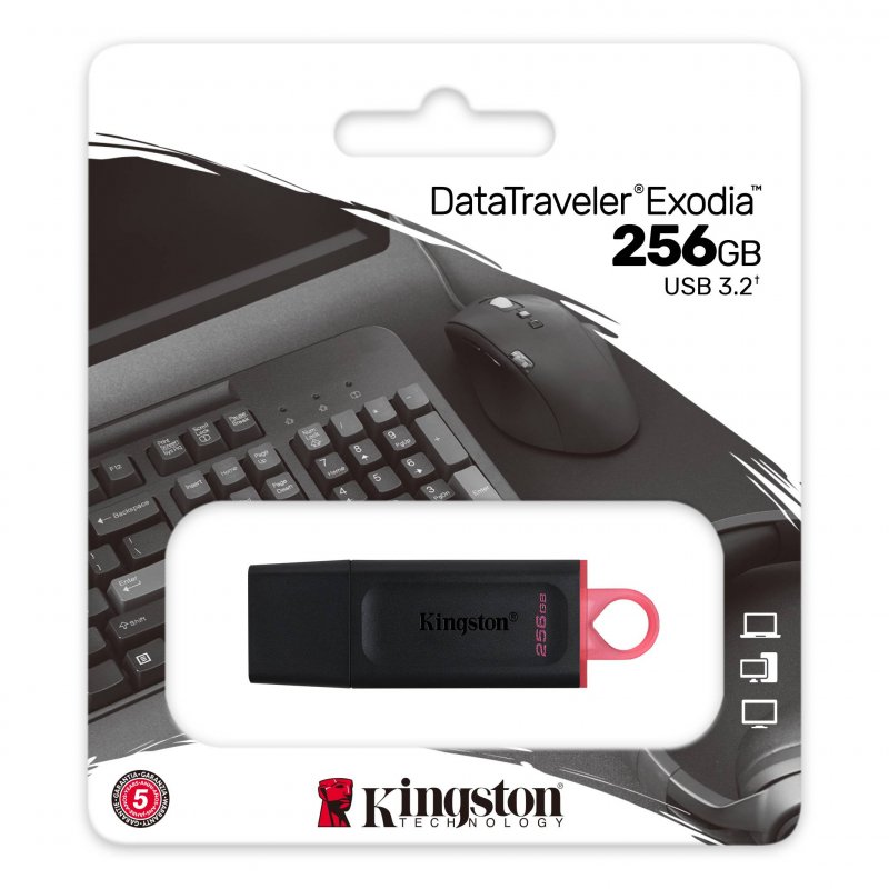 Kingston DataTraveler Exodia/ 256GB/ USB 3.2/ USB-A/ Růžová - obrázek č. 2