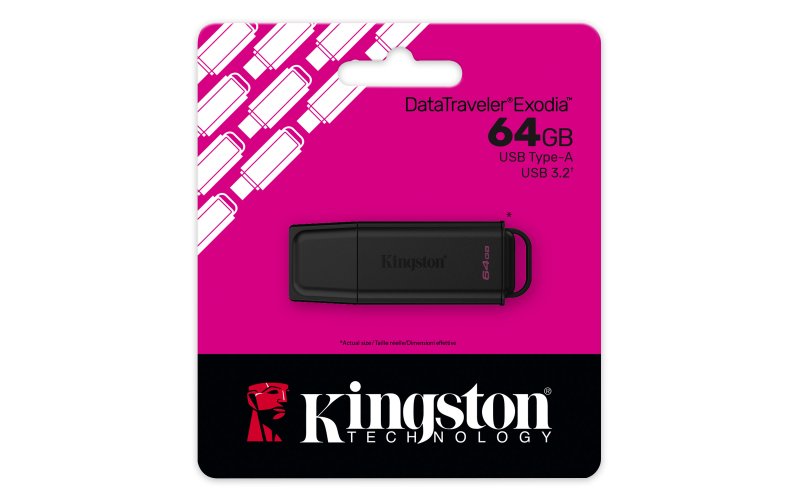 Kingston DataTraveler Exodia / 64GB / USB 3.2 / USB-A / Černá - obrázek č. 2