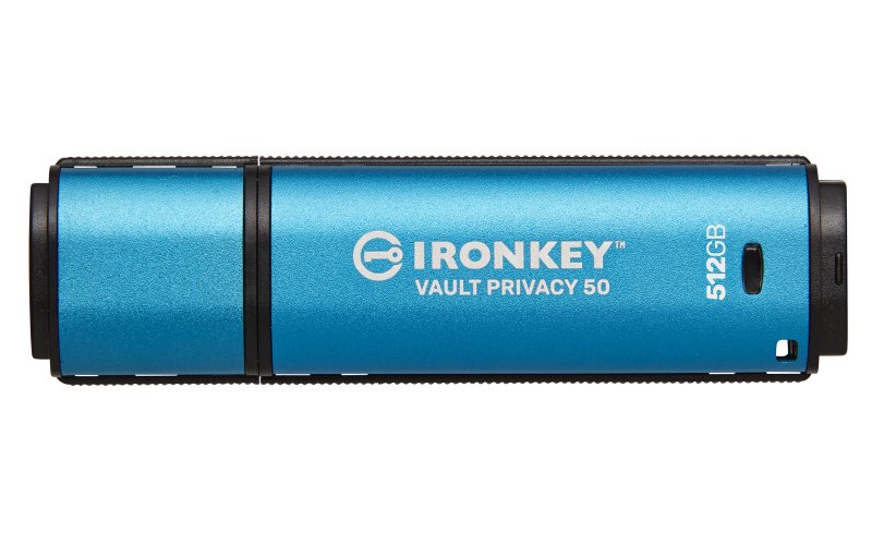 Kingston Ironkey Vault Privacy 50/ 512GB/ USB 3.2/ USB-A/ Modrá - obrázek produktu
