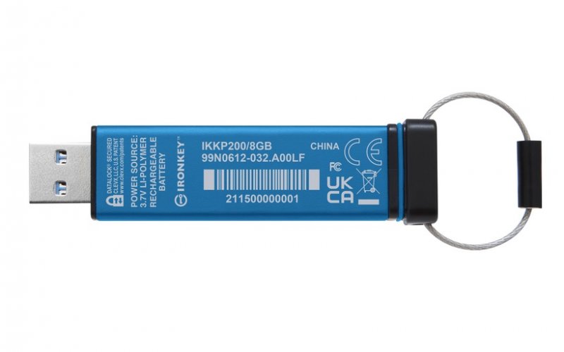 Kingston IronKey Keypad 200/ 8GB/ USB 3.2/ USB-A/ Modrá - obrázek č. 2