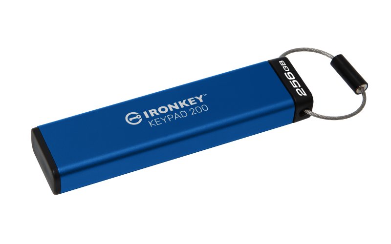 Kingston IronKey Keypad 200/ 256GB/ USB 3.2/ USB-A/ Modrá - obrázek č. 3