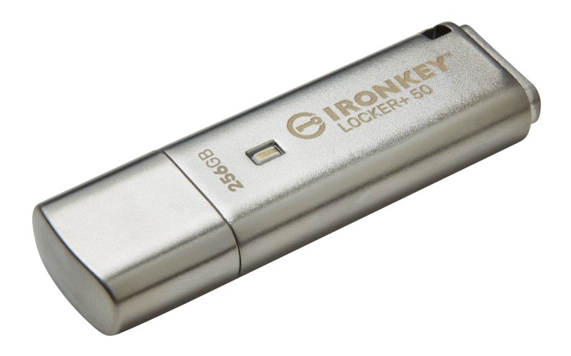 Kingston IronKey Locker+ 50/ 256GB/ USB 3.1/ USB-A/ Stříbrná - obrázek produktu