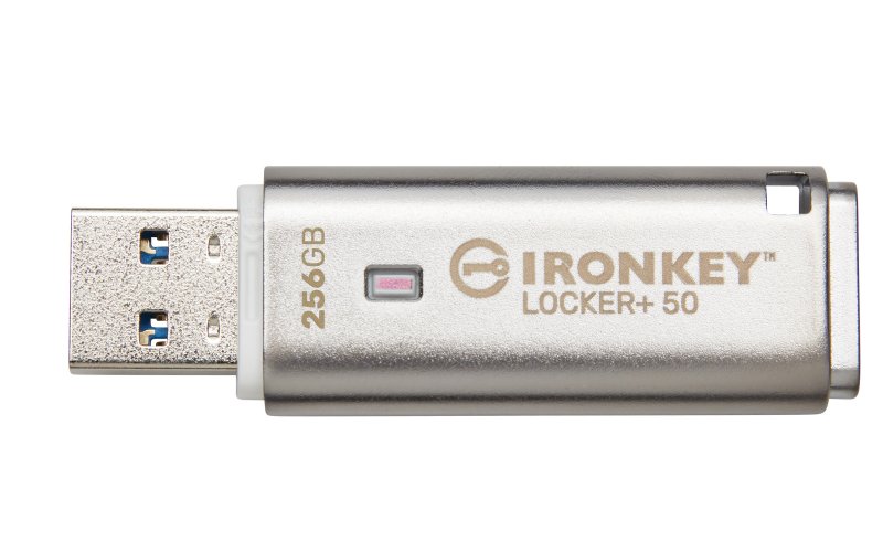 Kingston IronKey Locker+ 50/ 256GB/ USB 3.1/ USB-A/ Stříbrná - obrázek č. 1