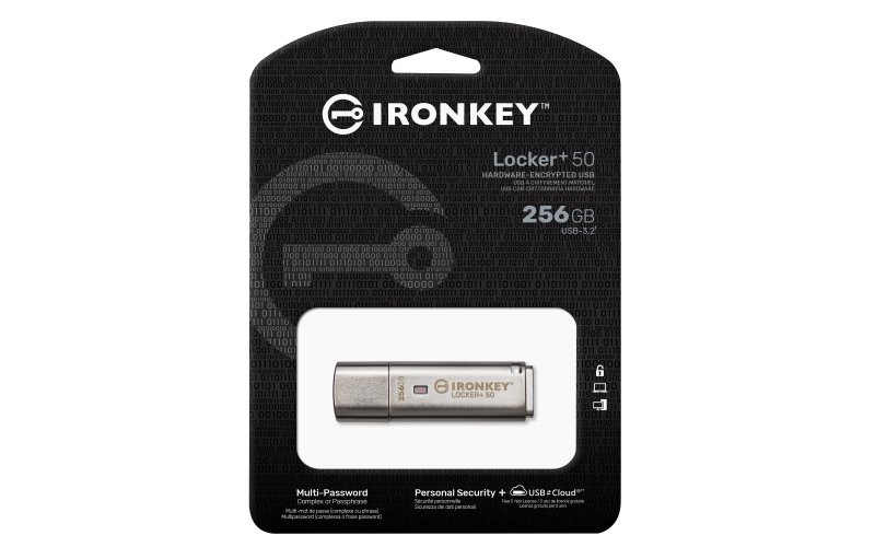 Kingston IronKey Locker+ 50/ 256GB/ USB 3.1/ USB-A/ Stříbrná - obrázek č. 2