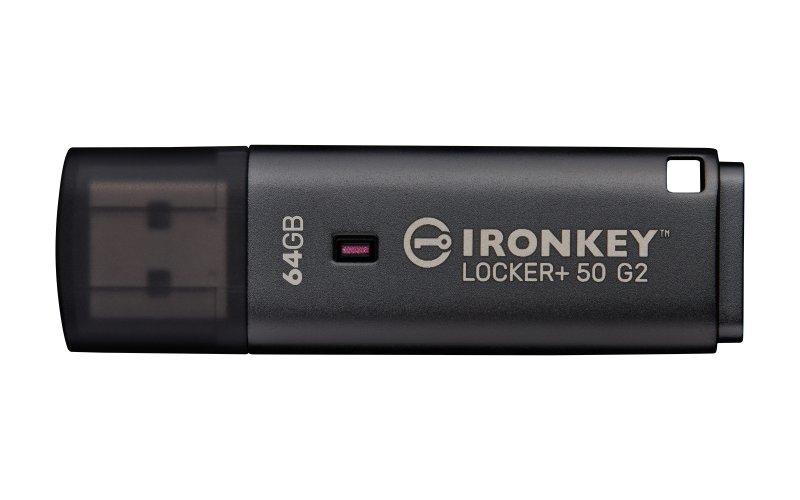 Kingston IronKey Locker+ 50 G2 / 64GB / USB 3.2 Gen 1 (5Gb / s) / USB-A / Černá - obrázek produktu