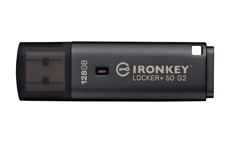 Kingston IronKey Locker+ 50 G2 / 128GB / USB 3.2 Gen 1 (5Gb / s) / USB-A / Černá - obrázek produktu