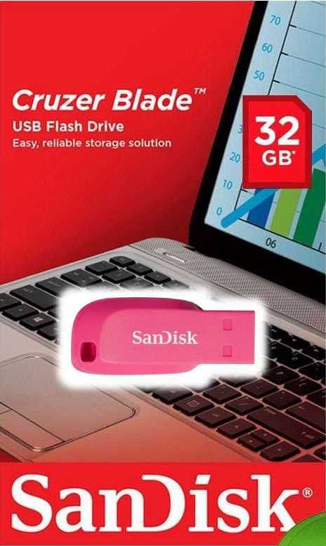 SanDisk Cruzer Blade/ 32GB/ USB 2.0/ USB-A/ Růžová - obrázek č. 1