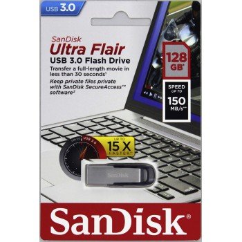 SanDisk Ultra Flair/ 128GB/ 150MBps/ USB 3.0/ USB-A/ Černá - obrázek č. 2