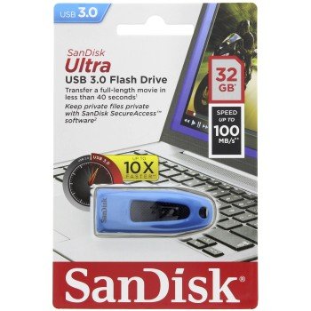 SanDisk Ultra/ 32GB/ 100MBps/ USB 3.0/ USB-A/ Modrá - obrázek č. 1