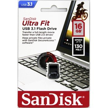SanDisk Ultra Fit/ 16GB/ 130MBps/ USB 3.1/ USB-A/ Černá - obrázek č. 2
