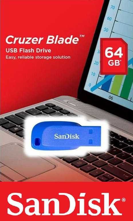SanDisk Cruzer Blade 64GB USB 2.0 elektricky modrá - obrázek č. 1