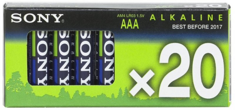 SONY Alkalické baterie AM4M20X, 20ks LR2/ AAA, Stamina Plus - obrázek produktu