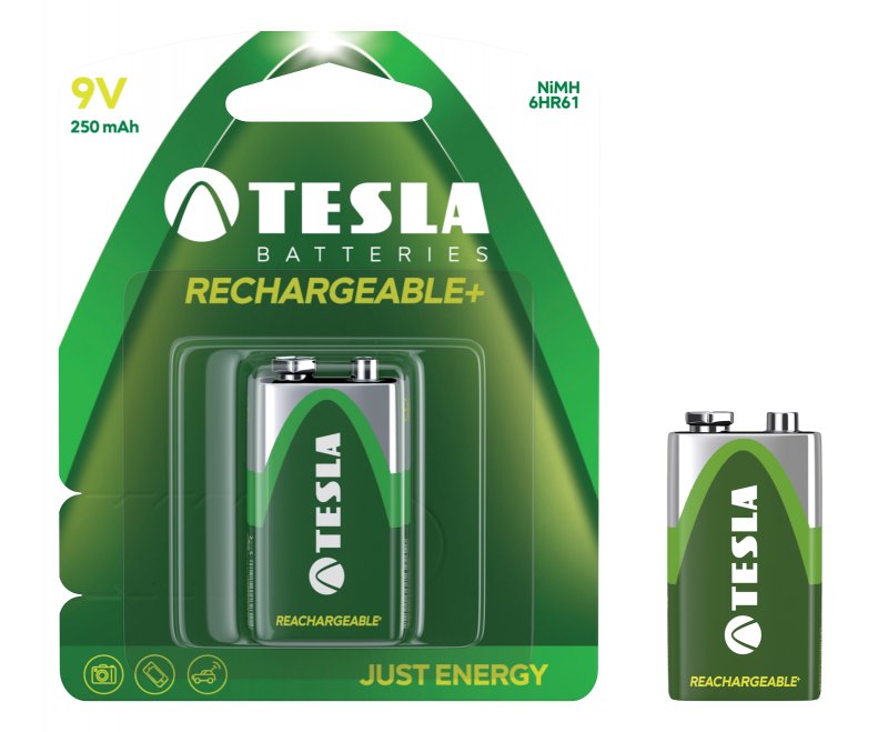 TESLA - baterie 9V RECHARGEABLE+ , 1ks, 6HR61 - obrázek produktu