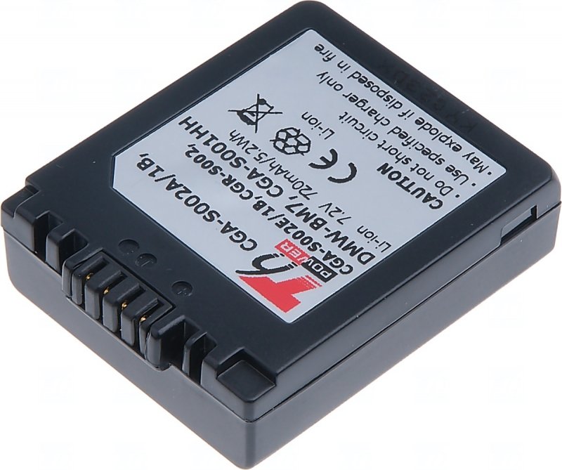 Baterie T6 Power Panasonic DMW-BM7, CGA-S002E, CGA-S002, 720mAh, 5,2Wh - obrázek produktu