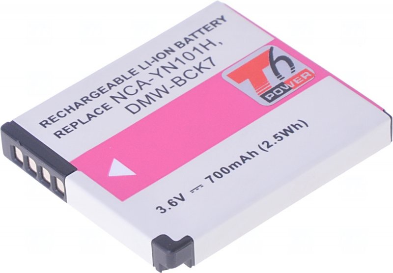 Baterie T6 Power Panasonic DMW-BCK7, DMW-BCK7E, NCA-YN101H, NCA-YN101F, NCA-YN101G, 700mAh, 2,5Wh - obrázek produktu