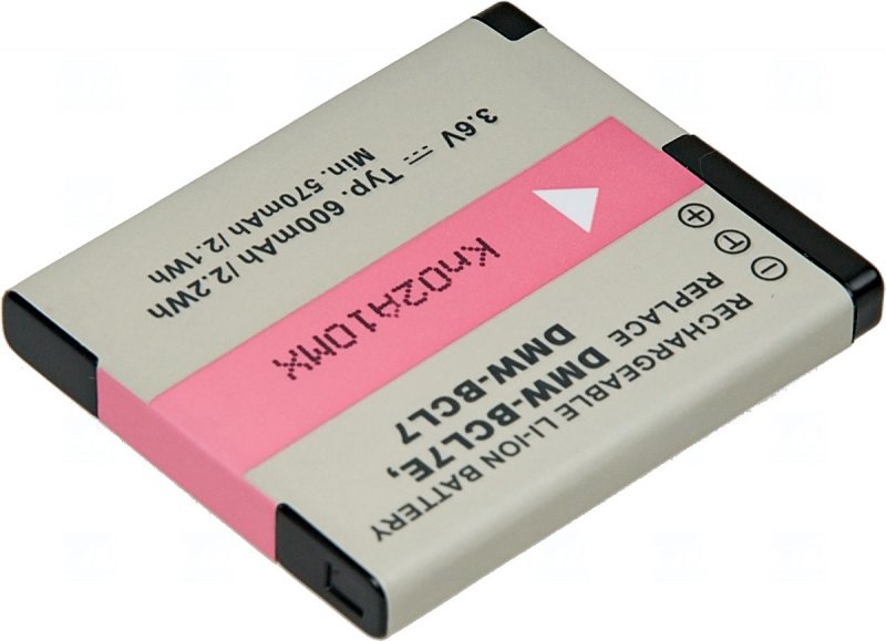 Baterie T6 Power Panasonic DMW-BCL7, 600mAh, 2,2Wh - obrázek č. 1