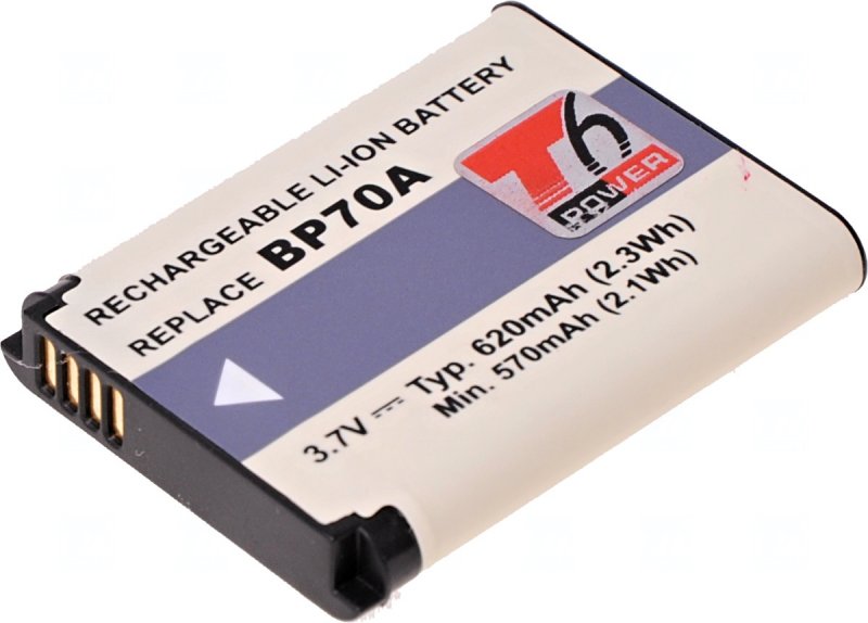 Baterie T6 Power Samsung BP-70A, BP70A, SLB-70A, 700mAh, 2,6Wh - obrázek produktu
