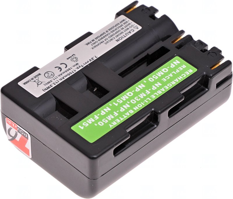 Baterie T6 power Sony NP-FM50, NP-FM51, NP-FM30, NP-QM50, NP-QM51, 1700mAh, 12,2Wh - obrázek č. 1