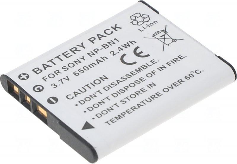 Baterie T6 Power Sony NP-BN1, 600mAh, 2,2Wh, šedá - obrázek č. 2