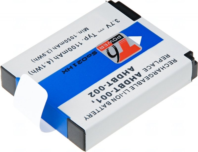 Baterie T6 power GoPro AHDBT-001, 1100mAh, šedá - obrázek č. 1