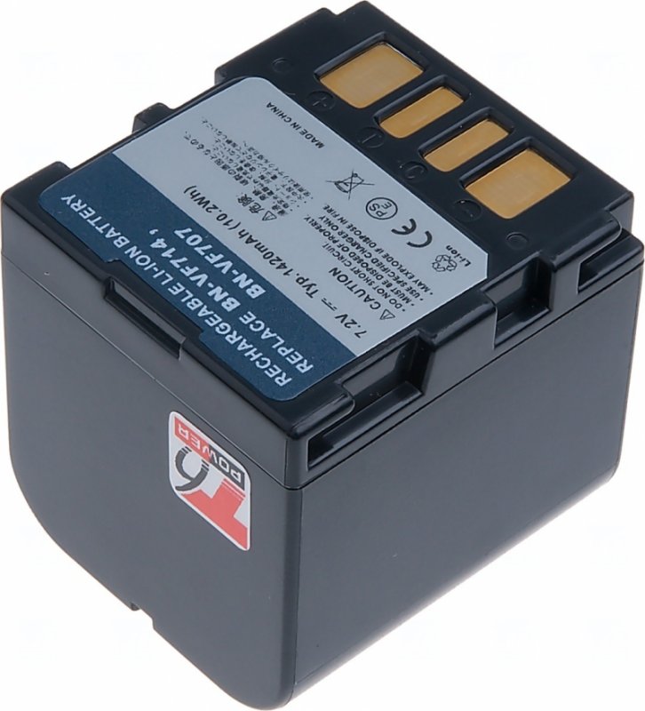 Baterie T6 power JVC BN-VF707U, BN-VF707, BN-VF714, 1420mAh, šedá - obrázek č. 1