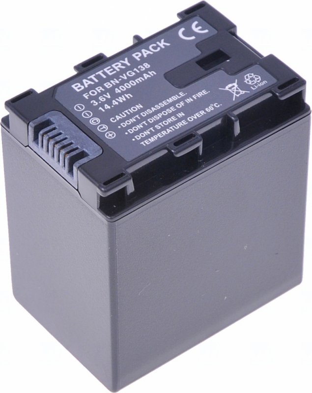 Baterie T6 power JVC BN-VG138, 4000mAh, 14,4Wh, černá - obrázek produktu