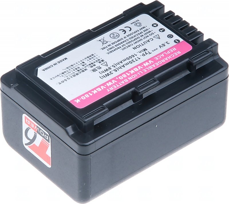 Baterie T6 power Panasonic VW-VBK180, VW-VBL090, 1720mAh, 6,2Wh, černá - obrázek č. 1