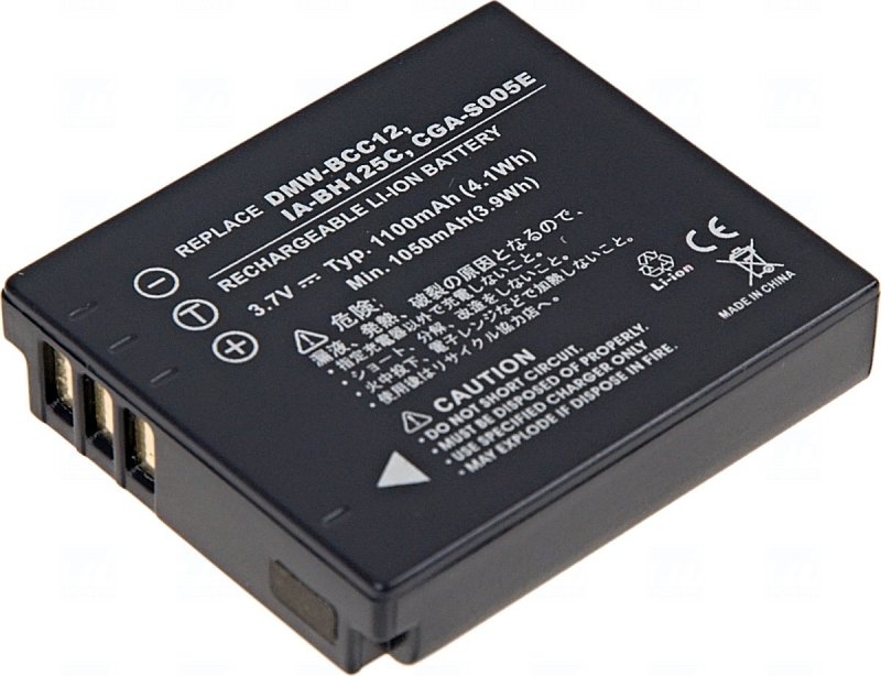 Baterie T6 power Samsung IA-BH125C, CGA-S005, D-Li106, DB-60, DB-65, DMW-BCC12, NP-70, 1100mAh - obrázek produktu