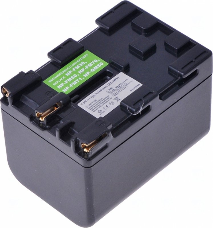 Baterie T6 power Sony NP-FM70, NP-FM71, NP-QM70, NP-QM71, 3240mAh, šedá - obrázek produktu