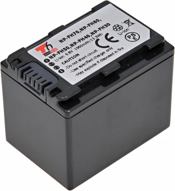 Baterie T6 Power Sony NP-FH70, 1400mAh, 9,5Wh, šedá - obrázek produktu