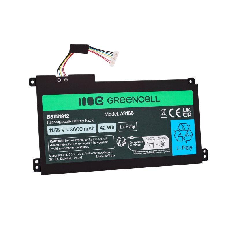 Green Cell AS166 Baterie Asus 0B200-03680300 C31N1912 / B31N1912 3HWPP ASUS VivoBook 14: E410MA, L410MA, E410KA, E510MA, - obrázek produktu