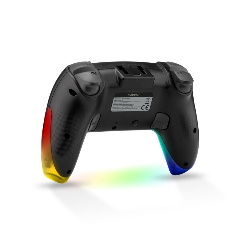 EVOLVEO Ptero2, bezdrátový & drátový gamepad pro PC, PS3 / 4 / 5, iOS, Android, Switch, černý - obrázek č. 8