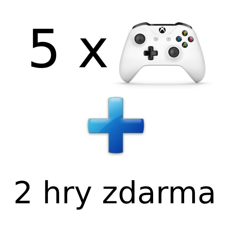 AKCE: 5 x XBOX ONE - Bezdrátový ovladač Xbox One, bílý + 2 hry ZDARMA - obrázek produktu