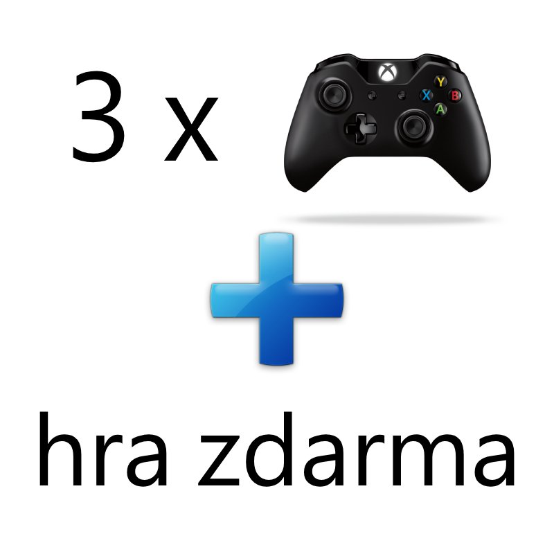 AKCE: 3 x XBOX ONE - Bezdrátový ovladač Xbox One, černý + 1 hra ZDARMA - obrázek produktu