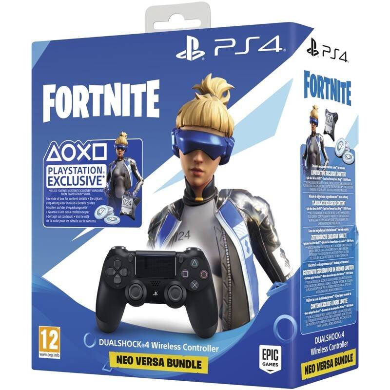 PS4 - DualShock 4 Controller BLACK v2 + Fortnite 500 V Bucks - obrázek produktu