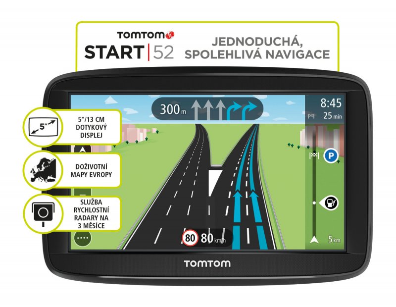 TomTom START 52 Europe, LIFETIME mapy - obrázek produktu