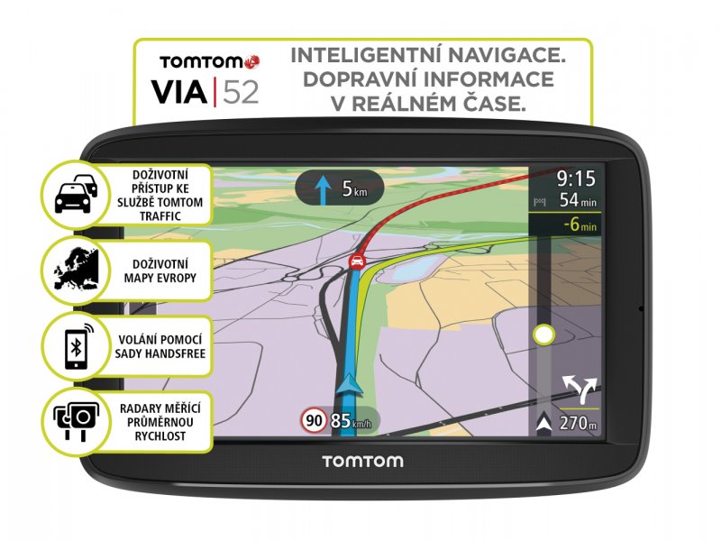 TomTom VIA 52 Europe, LIFETIME mapy - obrázek produktu