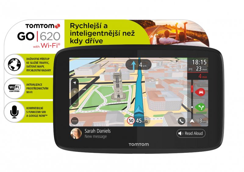 TomTom GO 620 World, Wi-Fi, LIFETIME mapy - obrázek produktu