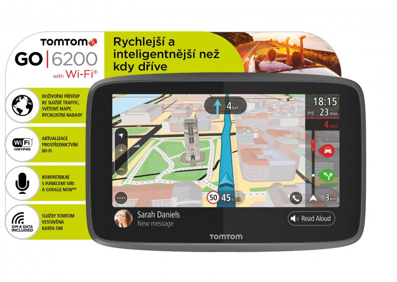 TomTom GO 6200 World, Wi-Fi, LIFETIME mapy - obrázek produktu