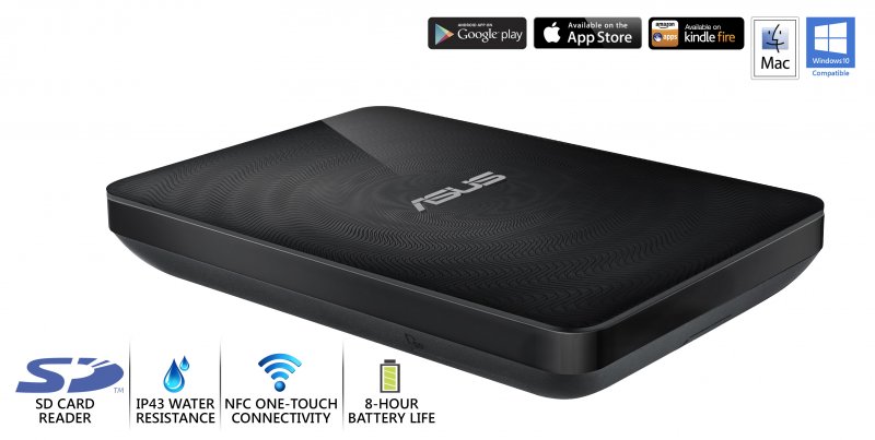 ASUS TravelairN 1TB eHDD BLACK, USB3, WiFi+NFC, baterie, SD reader - obrázek č. 1