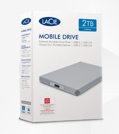 LaCie Mobile/ 2TB/ HDD/ Externí/ 2.5"/ Stříbrná/ 2R - obrázek č. 1