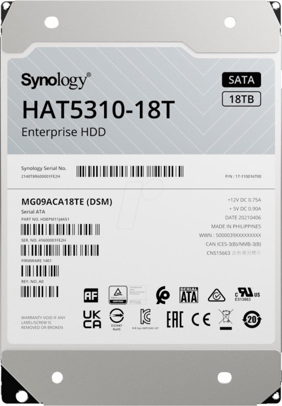 Synology HAT5310/ 18TB/ HDD/ 3.5"/ SATA/ 7200 RPM/ 5R - obrázek produktu